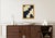 Bryan Boomershine, original abstract Mid-Century Inspired Painting in cream and black with a gold frame. This painting...