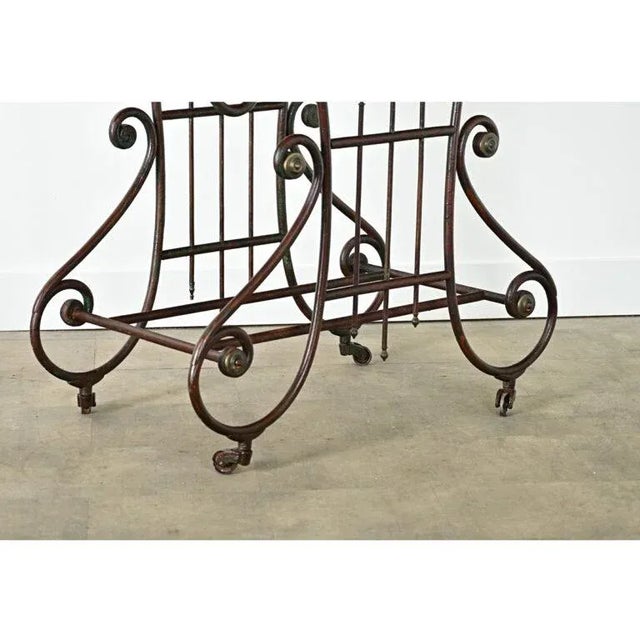 French 19th Century Iron & Marble Butcher or Pastry Shop Table For Sale - Image 4 of 12