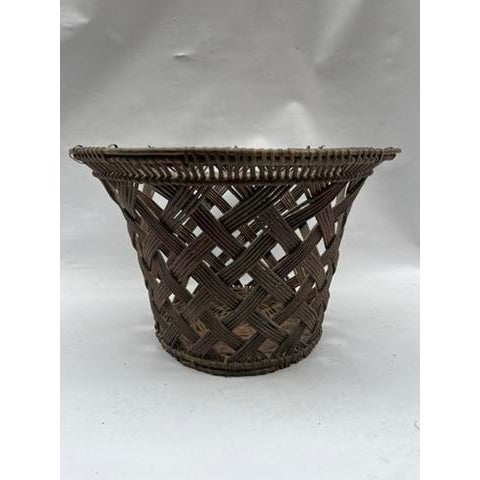 Antique Large Woven Cachepot Basket For Sale - Image 6 of 10