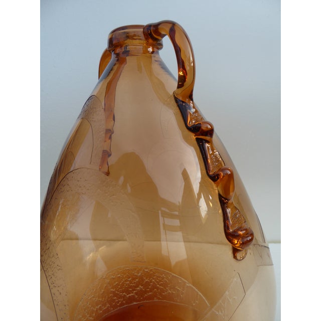 Italian Art Glass Art Deco Murano with Cameo Etched Pattern Vase attributed to Cappellin Vittorio Zecchin For Sale - Image 15 of 17
