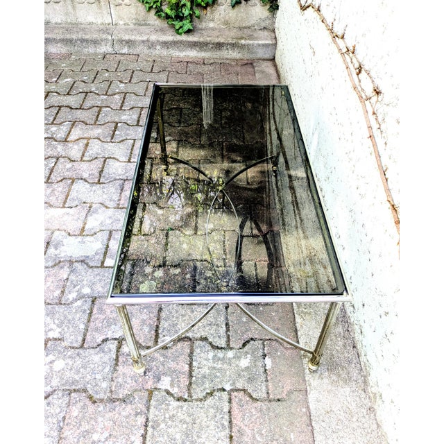 Coffee Table in Metal and Smoked Glass, 1960s For Sale - Image 4 of 9