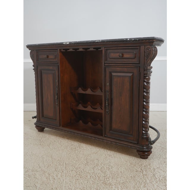 1990s Marble Top Free-Standing Bar With Wine Rack For Sale - Image 5 of 18