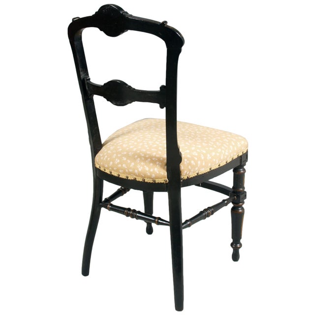 Art Nouveau Ebonized & Hand-Carved Walnut Sculptural Chair by Giacomo Cometti For Sale - Image 4 of 11
