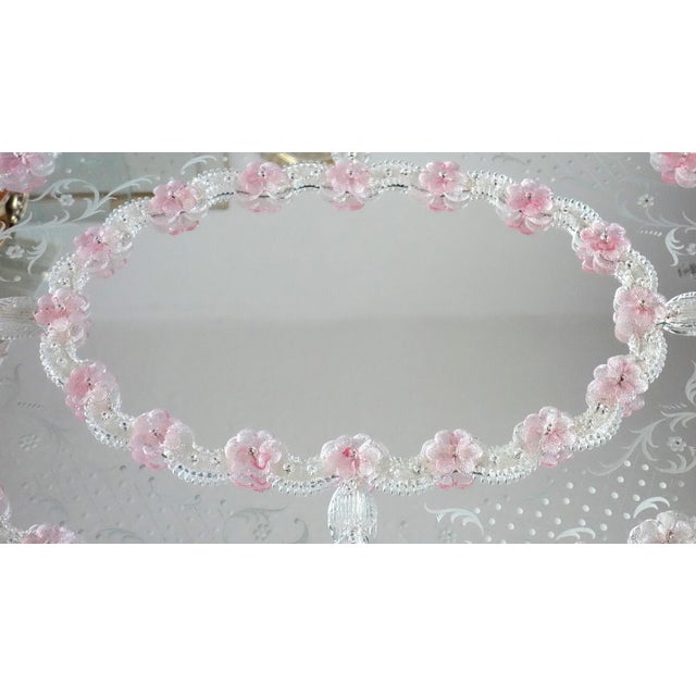 Murano Glass Floral Mirror, 1950s For Sale - Image 4 of 9
