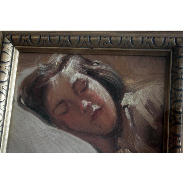 Francesco Galante, Sleeping Girl, 1960s, Oil on Canvas For Sale - Image 9 of 10