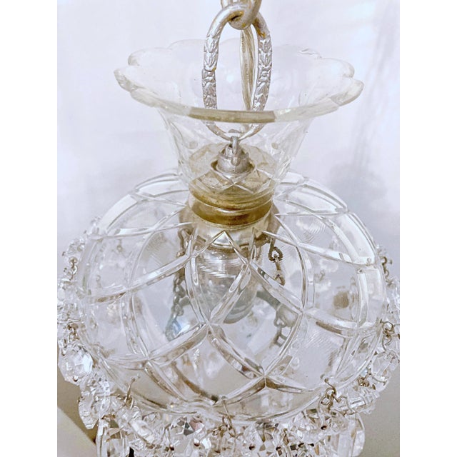 1960s Vintage Layered Chandelier With Cut Glass Dish For Sale - Image 5 of 8