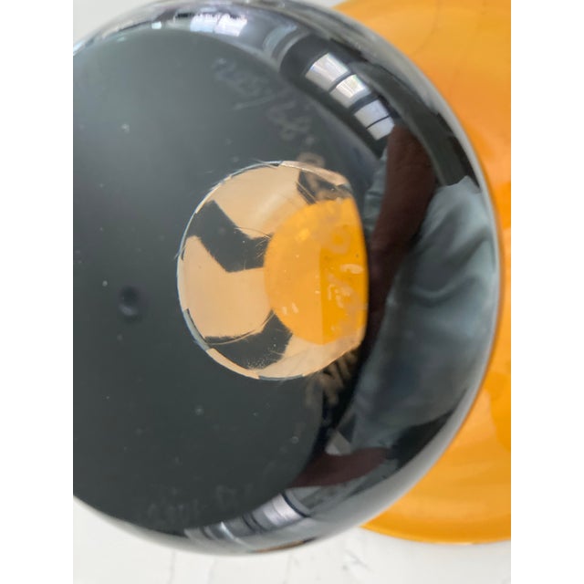 Correia Art Glass and Black Cameo Style Bamboo Vase Limited Edition For Sale In Palm Springs - Image 6 of 6