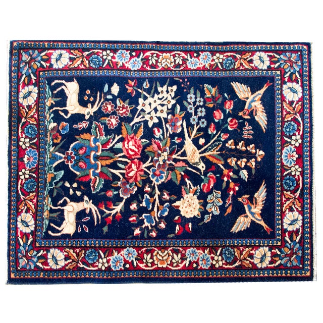Persian Early 20th Century Persian Kashan Rug For Sale - Image 3 of 14