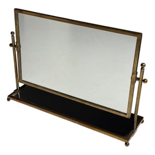 French Make-Up Mirror in Brass For Sale