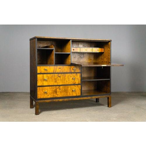 Item: Highboard with secretary compartment Period & Style: Art Deco - 1930s/1940s Features: - Simple and practical piece...