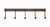 Industrial style wall hook rail with five peg hooks. It is made of wrought iron with a distressed rusted finish. It has a...