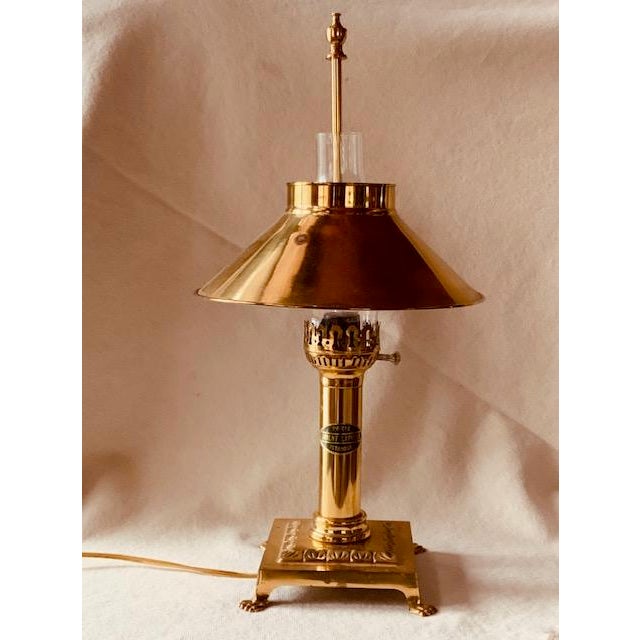 Vintage Orient Express Table Lamp - Brass Railroad Inspired Design, c.1980 For Sale - Image 10 of 12