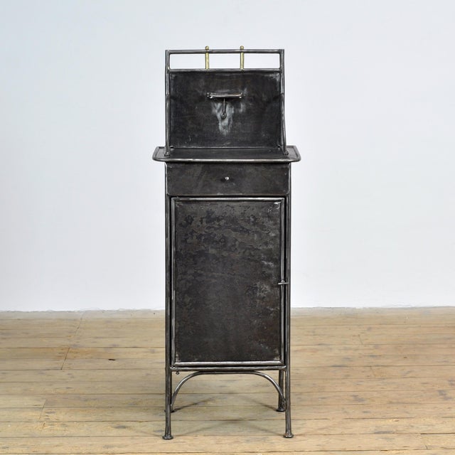 Industrial Iron Bedside Cabinet, 1910s For Sale - Image 3 of 15