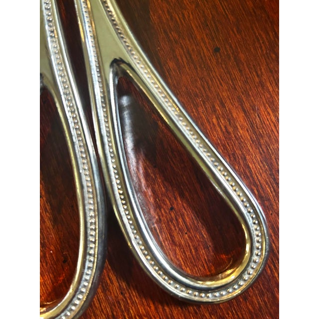 Vintage Towle “Beaded Antique” Silver Plate Salad or Asparagus Tongs For Sale In New Orleans - Image 6 of 7