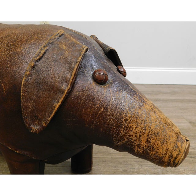 Dimitri Omersa Abercrombie & Fitch Vintage Leather Pig Footstool
