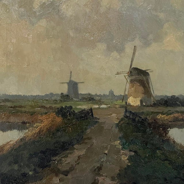 Antique Dutch Coastal Landscape Oil Painting by Jules Brouwers (1869–1955) For Sale - Image 14 of 16