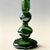 Hand Blown Emerald Green Stacked Glass Candlestick For Sale - Image 4 of 6