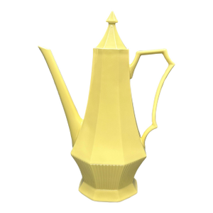 Vintage Yellow Independence Ironstone Faceted Coffee Pot by Interpace Japan