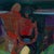 Contemporary Evening Lawn by Hiroshi Sato | Oil on Canvas Figure seated on a lawn with another figure in the background. For Sale - Image 3 of 5