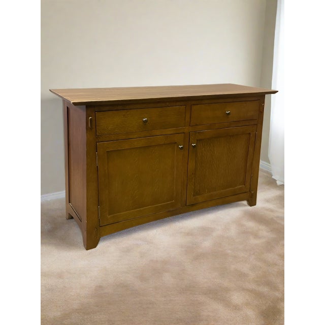 Mission / Arts and Crafts Solid Oak Writing Desk - Micheal Cherry For Sale - Image 12 of 14