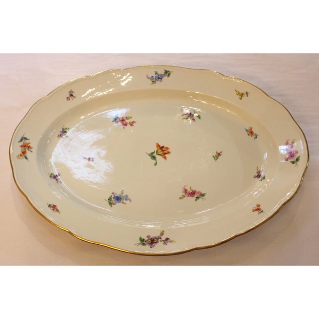 White Large Meissen Oval Platter With Gilt Scalloped Edge For Sale - Image 8 of 8