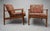 Wood Mid Century Modern Viko Baumritter Danish Style Lounge Chairs W/ 3 Cushion Sets For Sale - Image 7 of 10