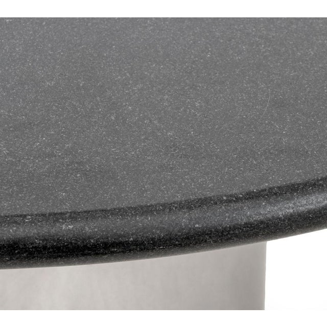 Black Marble Top Chrome Twin Pedestal Dining Table For Sale - Image 8 of 8