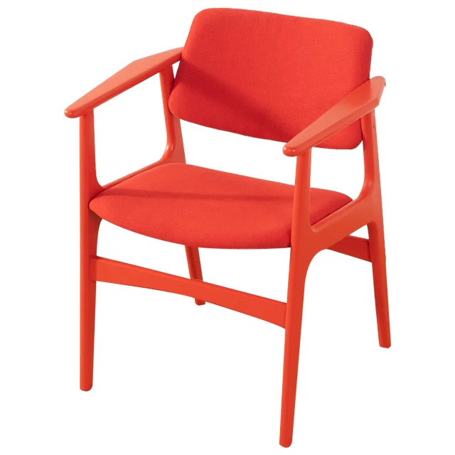 Red Oak Armchair, 1960s For Sale