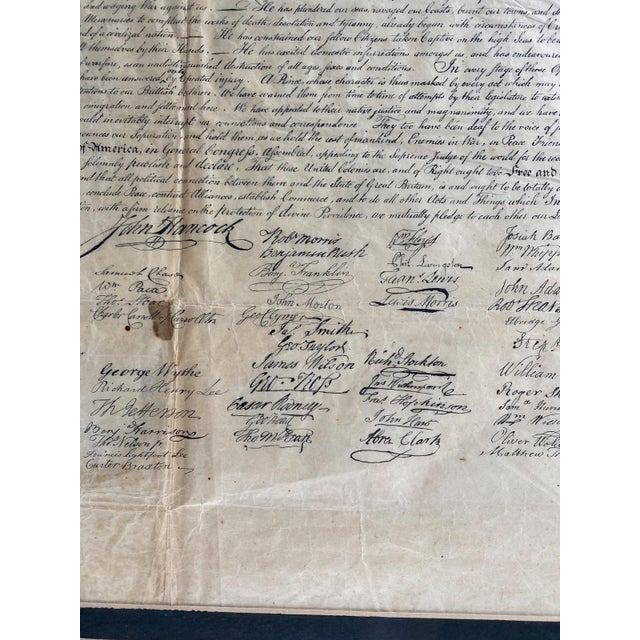 Gold Declaration of Independence 1895 Sherwood Lithograph Rare Bicentennial Framed For Sale - Image 8 of 12