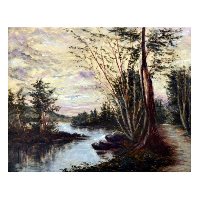 Turn of the Century California Riverbend Landscape by Alice L. Meussdorffer For Sale - Image 4 of 5