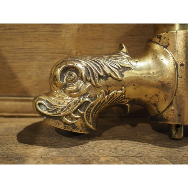 A Heavy Circa 1850 French Gilt Bronze Dolphin Form Fountain Spout For Sale In Dallas - Image 6 of 12