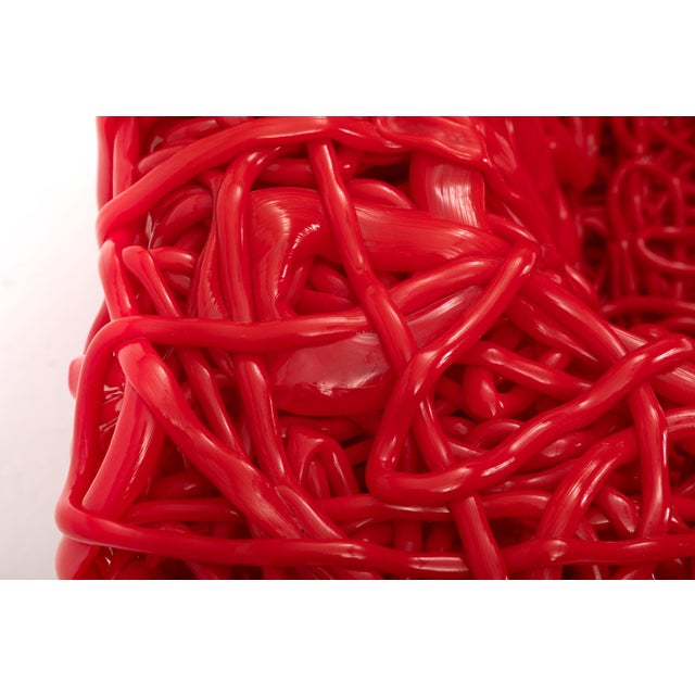 Gaetano Pesce “Senzafine” Armchair and Pouf in Red Polyurethane For Sale - Image 12 of 16