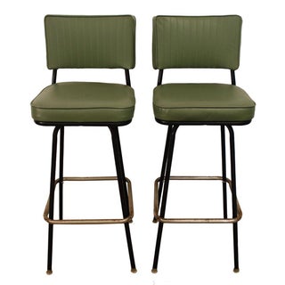 Danish Modern Atomic Swivel Bar Stools - A Pair For Sale