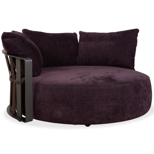 Scarlett Fabric Two-Seater Sofa in Lilac, Aubergine, and Violet with Casters by Poltrona Frau For Sale - Image 18 of 18