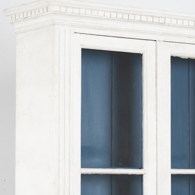Pair, 19th Century Tall White Painted Pine Bookcases Display Cabinets For Sale - Image 4 of 16