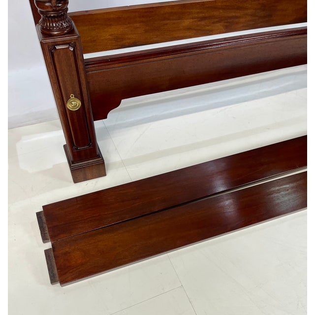Hickory Chair Co. Attributed Queen-Size Reed and Ribbon Four-Poster Bed For Sale - Image 11 of 14