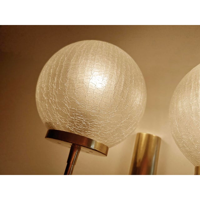 Metal Vintage Glass and Brass Sconces, Set of 2 For Sale - Image 7 of 18