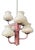Mid-Century White Opaline Glass Chandelier with Pink Frame For Sale