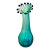 Late 20th Century Hand‑Blown Aqua & Cobalt Art Glass Ruffled Rim Vase For Sale