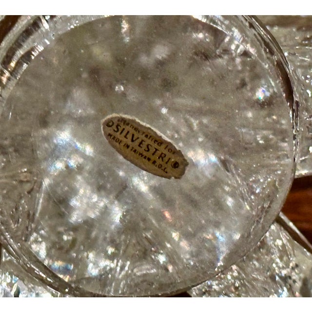 Glass Set of 3 Vintage Silvestri Handcrafted Clear Glass Christmas Trees For Sale - Image 7 of 7