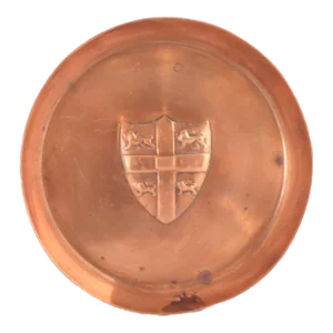 Antique English Copper Dish With Coat of Arms