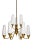 Mid-Century Scandinavian Modern Chandelier in Brass and Opaline Glass For Sale - Image 5 of 5