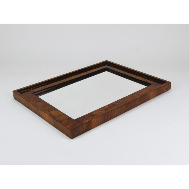 Antique Biedermeier Square Walnut Wall Mirror, Vienna, 1850s For Sale - Image 4 of 18