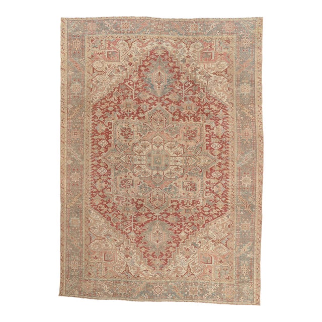 Antique Persian Heriz Rug, 09'04 X 13'00 For Sale