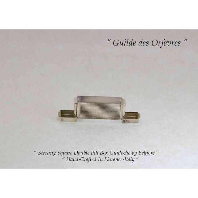 1990s Sterling Silver Double Pill Box, Square For Sale - Image 11 of 14