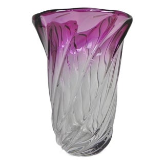 Torsade Vase from Val Saint Lambert, 1950s For Sale
