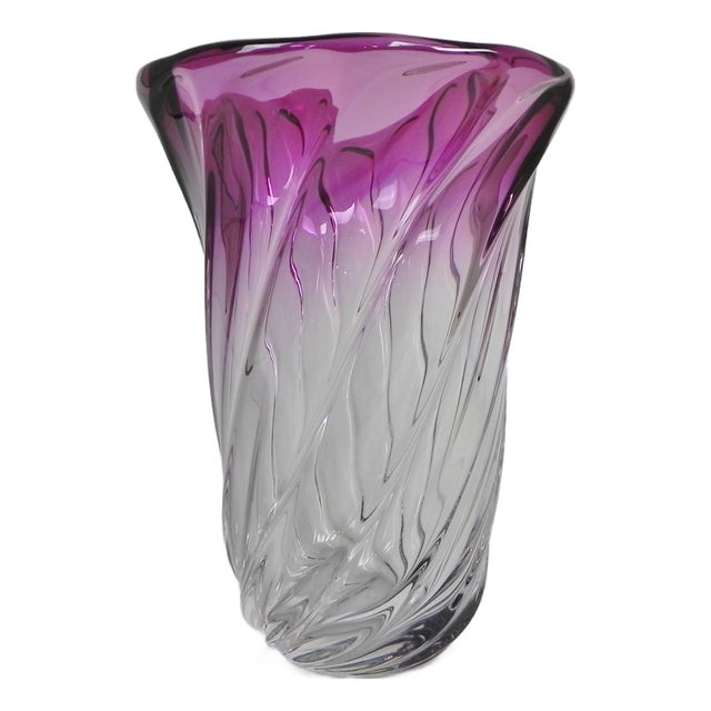 Torsade Vase from Val Saint Lambert, 1950s For Sale