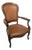 Vintage Chippendale Armchair in Genuine Leather, 1975 For Sale