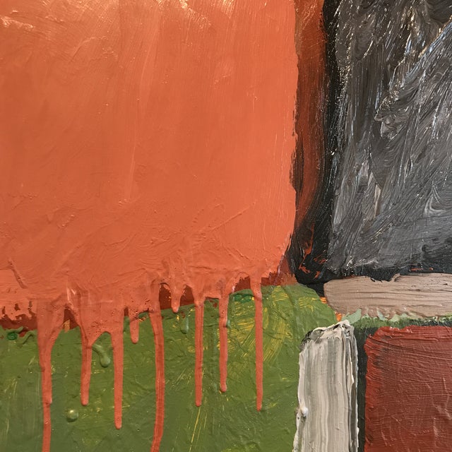Stunning textural abstract acrylic on canvas, Untitled by Chicago artist Stan Edwards. Edwards is in the collection of...