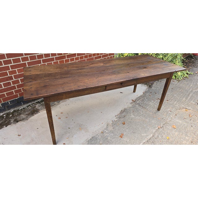 French Plank Kitchen Refectoy Farmhouse Dining Table, 1850 For Sale - Image 16 of 17